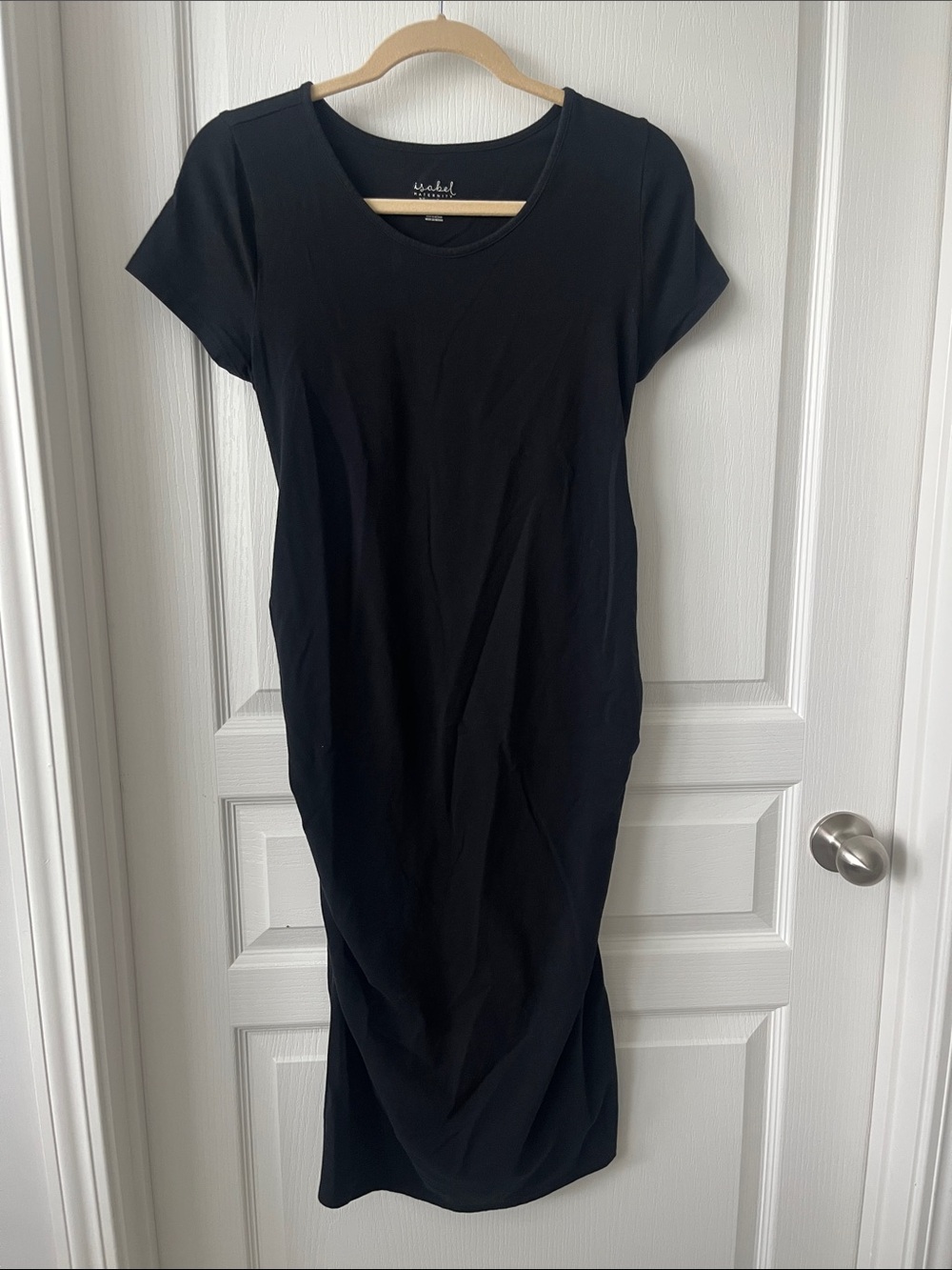 Isabel Maternity by Ingrid & Isabel Black Short-Sleeve Maternity Dress Medium